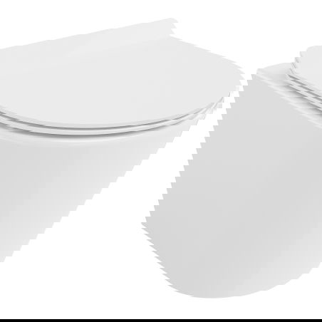 Mexen Rico WC dubuo Rimless Tornado su lėtai užsidarančiu plonu dangteliu, duroplastikas, baltas blizgus - 30720100T