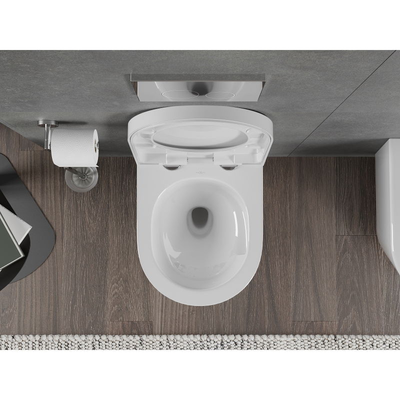 Mexen Rico WC tualetas Rimless Tornado su lėtai nusileidžiančiu, kietu, duroplasto, blizgiu baltu dangčiu - 30720200T