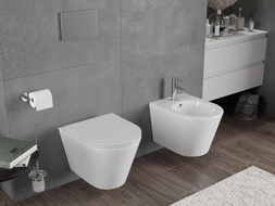 Mexen Rico pakabinamas klozetas Rimless Tornado, blizgi balta - 3372XX00T