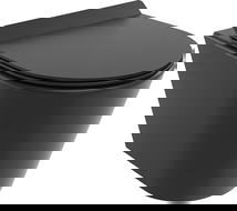 Mexen Rico pakabinamas klozetas Rimless Tornado su lėtai nusileidžiančiu dangčiu slim iš duroplasto, juodas matinis - 30720185T