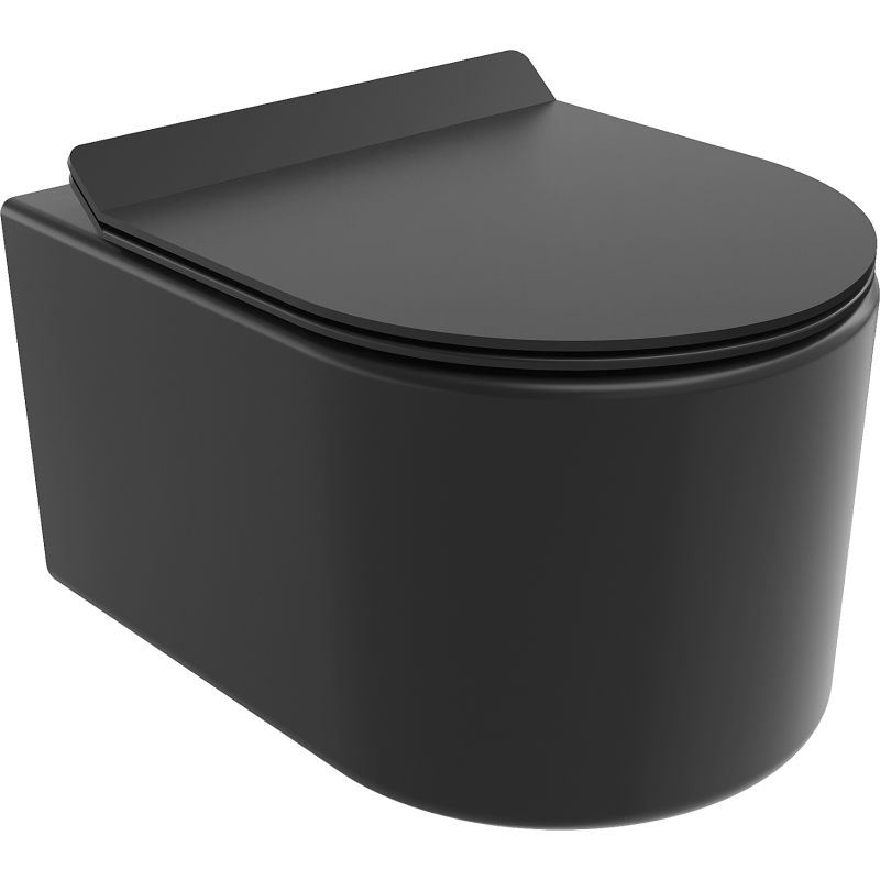 Mexen Sofia WC puoduko Tornado modelis su plonu lėtai nuleidžiamu dangčiu, duroplastikas, juoda matinė - 30540185T
