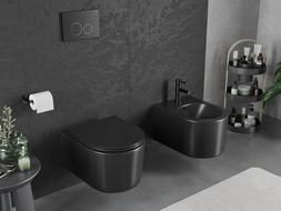 Mexen Sofia wc dubuo Rimless Tornado su plona, lėtai nusileidžiančia dangteliu, duroplast, juoda matinė - 30541085T