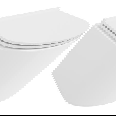 Mexen Sofia WC dubuo Rimless su lėtai nusileidžiančiu slim dangčiu, duroplastikas, blizgus baltas - 30540500