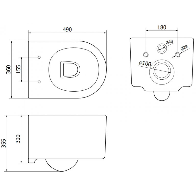 Mexen Sofia wc dubuo Rimless Tornado su plona, lėtai nusileidžiančia dangteliu, duroplast, juoda matinė - 30541085T