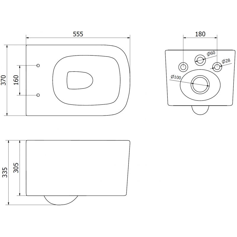 Mexen Vivo wc dubuo be ratlankio Tornado, blizgantis baltas - 3361XX00T