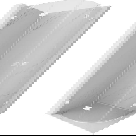 Mexen Lunar pusapvalė pakreipiama dušo kabina, kairė 100 x 90 cm, skaidri, balta - 833-100L-090P-20-00