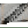 Mexen Roma pakreipiama dušo kabina 100 x 90 cm, Skaidrus, Chromo + dušo padėklas Flat, Juoda - 854-100-090-01-00-4070