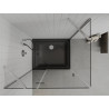 Mexen Roma atveriama dušo kabina 100 x 90 cm, skaidri, chromuota + Flat padėklas, juodas - 854-100-090-01-00-4070