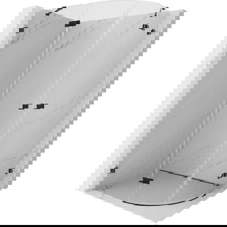 Mexen Lunar dušo kabina pusapvalė varstoma kairė 100 x 70 cm, permatoma, juoda - 833-100L-070P-70-00