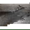 Mexen Lunar pusapvalė dušo kabina su atveriamomis kairinėmis durimis 100 x 90 cm, skaidri, juoda - 833-100L-090P-70-00