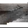 Mexen Lunar pusapvalė dušo kabina atveriama kairė 100 x 80 cm, skaidri, šepečiu poliruota gun gray - 833-100L-080P-66-00