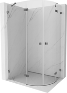 Mexen Lunar pusapvalė dušo kabina atveriama kairė 80 x 70 cm, permatoma, gun metal - 833-080L-070P-95-00