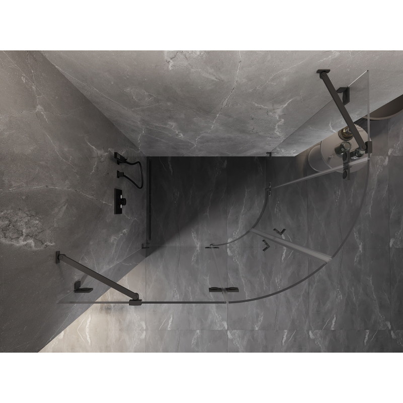 Mexen Lunar pusapvalė dušo kabina varstoma kairė 100 x 70 cm, permatoma, gun metal - 833-100L-070P-95-00