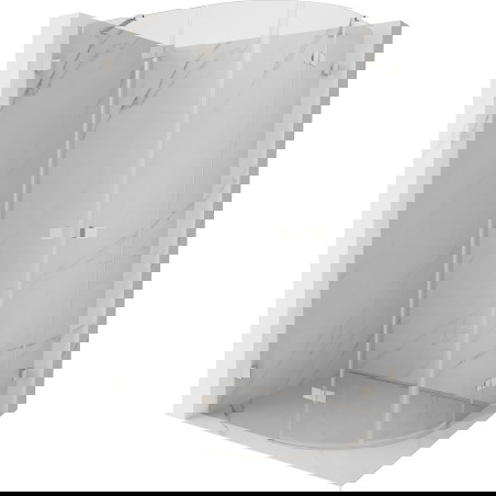 Mexen Lunar pusapvalė dušo kabina su pakeliamomis durimis, kairė, 100 x 80 cm, skaidri, šlifuotas nikelis