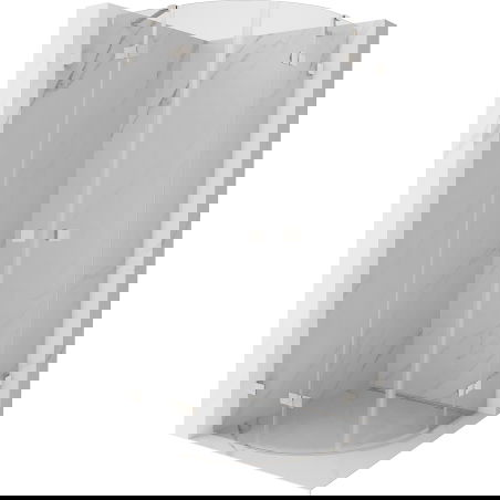 Mexen Lunar pusapvalė dušo kabina su varstomomis durimis 100 x 100 cm, skaidrus, šlifuotas nikelis - 833-100L-100P-97-00