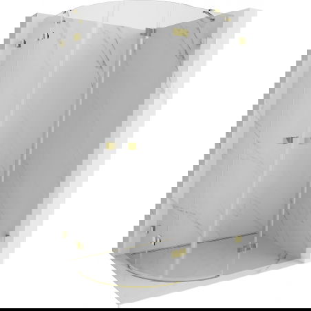 Mexen Lunar pusapvali atveriama dešinė dušo kabina 100 x 90 cm, skaidri, auksinė - 833-100P-090L-50-00
