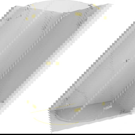 Mexen Lunar pusapvalė dušo kabina su durimis dešinėje 100 x 70 cm, skaidri, šlifuotas auksinis - 833-100P-070L-55-00