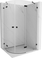 Mexen Lunar pusapvalė dušo kabina, dešinė pakreipiama, 80 x 70 cm, skaidri, juoda - 833-080P-070L-70-00