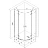Mexen Lunar pusapvalė dešinė dušo kabina 100 x 90 cm, permatoma, gun metalas - 833-100P-090L-95-00