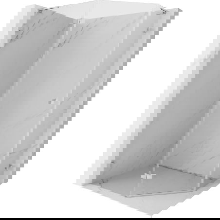 Mexen Lunar L penkiakampė dušo kabina, kairioji varstoma 90 x 80 cm, peršviečiama, chromas - 831L-090L-080P-01-00-L