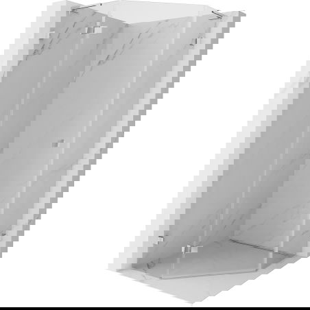 Mexen Lunar L penkiakampė dušo kabina, atveriama kairė 90 x 90 cm, skaidri, chromuota - 831L-090L-090P-01-00-L