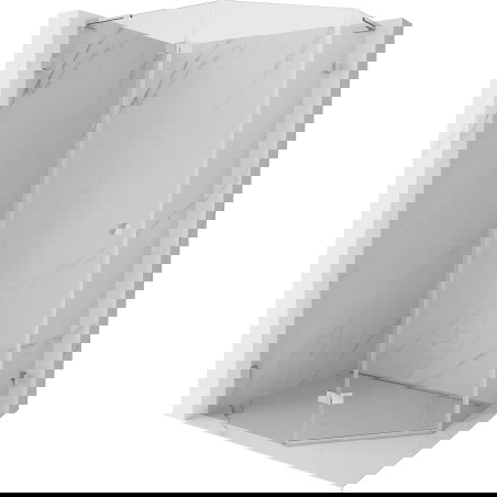 Mexen Lunar L penkiakampė dušo kabina, atveriama kairė, 100 x 80 cm, skaidri, chrominė - 831L-100L-080P-01-00-L