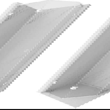 Mexen Lunar L penkiakampė dušo kabina atveriama į kairę 90 x 80 cm, permatoma, balta - 831L-090L-080P-20-00-L