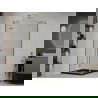 Mexen Roma pakreipiama dušo kabina 80 x 80 cm, Skaidrus, Auksinė + dušo padėklas Flat, Juoda - 854-080-080-50-00-4070G