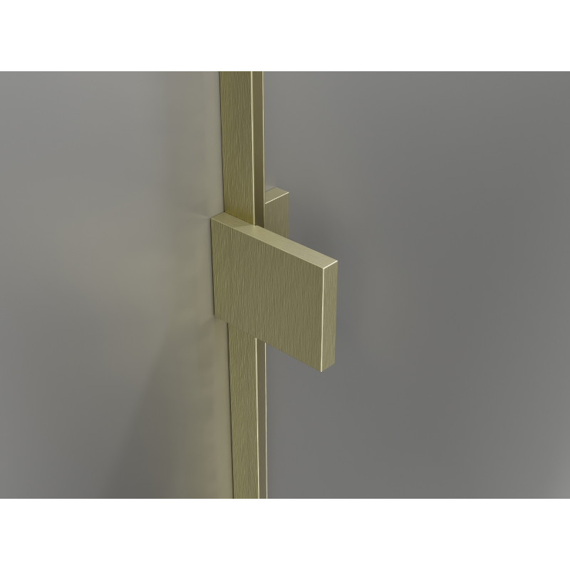 Mexen Lunar L penkiakampė dušo kabina, varstoma kairinė 80 x 80 cm, skaidri, šlifuoto aukso spalvos - 831L-080L-080P-55-00-L