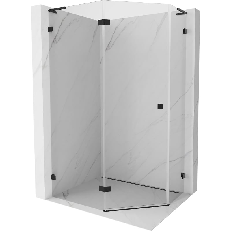 Mexen Lunar L penkiakampė dušo kabina atveriama kairė 100 x 90 cm, permatoma, juoda - 831L-100L-090P-70-00-L