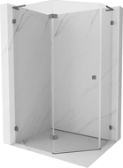 Mexen Lunar L penkiakampis dušo kabina su kairiniu varstymu 100 x 80 cm, permatoma, ginklų metalas - 831L-100L-080P-95-00-L