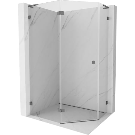 Mexen Lunar L penkiakampė dušo kabina, atveriama, kairė 100 x 90 cm, skaidri, ginklas-metalas - 831L-100L-090P-95-00-L