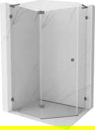 Mexen Lunar L kairinė penkiakampė dušo kabina 100 x 90 cm, skaidri, gunmetal - 831L-100L-090P-95-00-L