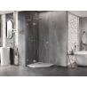 Mexen Lunar L penkiakampis kairysis dušo kabina 90 x 90 cm, skaidri, šlifuotas nikelis - 831L-090L-090P-97-00-L