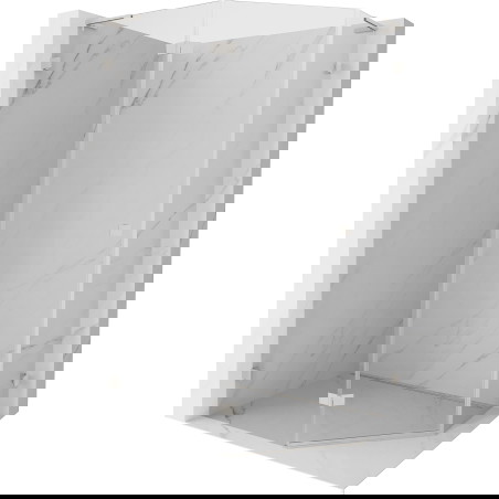 Mexen Lunar L penkiakampė kairioji dušo kabina 100 x 90 cm, permatoma, šlifuotas nikelis - 831L-100L-090P-97-00-L