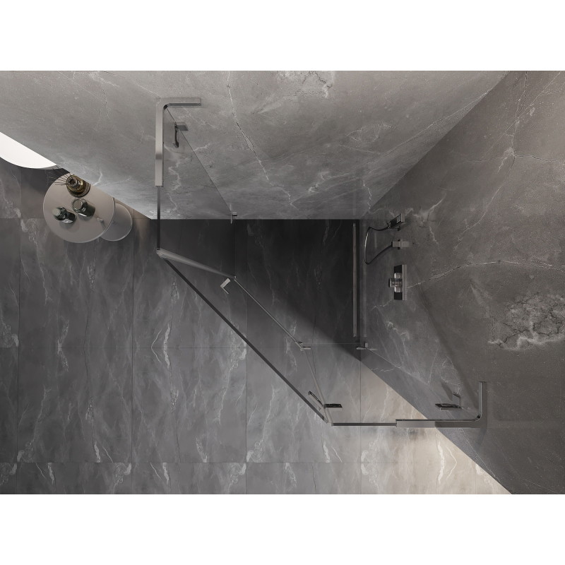 Mexen Lunar L penkiakampė dušo kabina su dešinia rankena 80 x 80 cm, skaidri, chromas - 831L-080P-080L-01-00-P