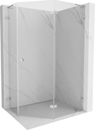 Mexen Lunar L dušo kabina penkiakampė varstoma dešinė 100 x 80 cm, skaidri, chromas - 831L-100P-080L-01-00-P