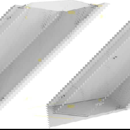 Mexen Lunar L penkiakampė, atveriama dešinė pusė 90 x 80 cm, skaidri, auksinė - 831L-090P-080L-50-00-P