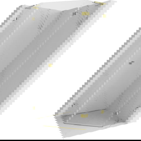 Mexen Lunar L penkiakampė atveriama dešinė dušo kabina 100 x 100 cm, skaidri, aukso - 831L-100P-100L-50-00-P