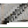 Mexen Roma pakreipiama dušo kabina 100 x 80 cm, Skaidrus, Auksinė + dušo padėklas Flat, Juoda - 854-100-080-50-00-4070G
