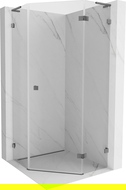 Mexen Lunar L penkiakampis dešinysis dušo kambarys 80 x 80 cm, skaidrus, ginklo metalo spalva - 831L-080P-080L-95-00-P