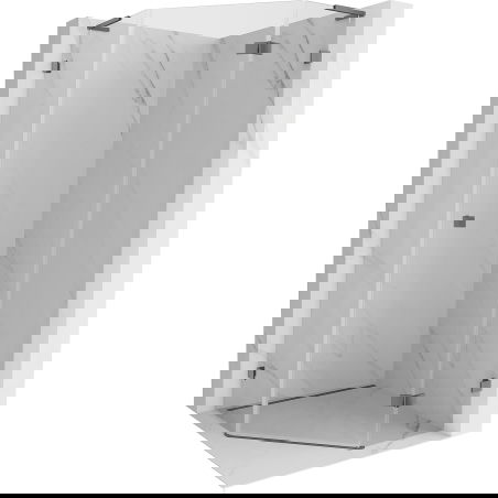 Mexen Lunar L penkiakampė dušo kabina su atvartu, dešinė 100 x 100 cm, permatoma, ginklų metalo spalva - 831L-100P-100L-95-00-P