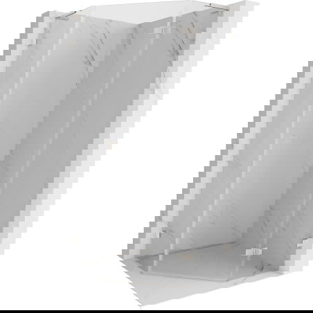 Mexen Lunar L penkiakampė dušo kabina, atverčiama dešinė 90 x 90 cm, skaidri, šepečiu nikelis - 831L-090P-090L-97-00-P