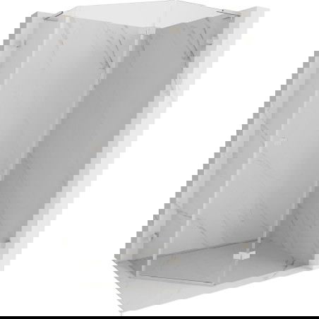 Mexen Lunar L penkiakampė dešinė pakreipiama dušo kabina 100x80 cm, skaidri, šlifuotas nikelis - 831L-100P-080L-97-00-P