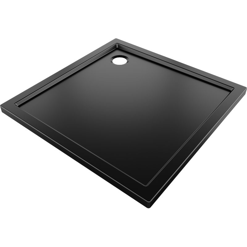 Mexen Flow dušo padėklas kvadratinis plonas 80 x 80 cm, juodas matinis - 46S708080