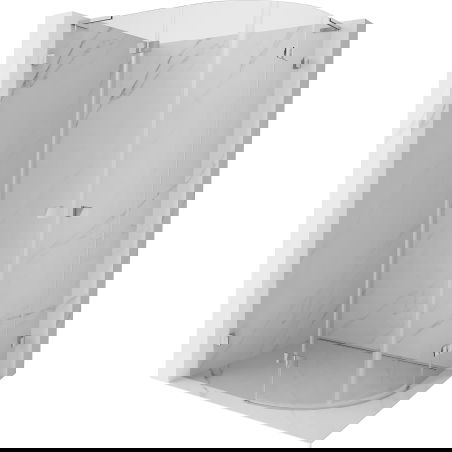 Mexen Lunar L pusapvalė dušo kabina su veriamomis durimis 90 x 80 cm, skaidri, chromas - 833L-090L-080P-01-00