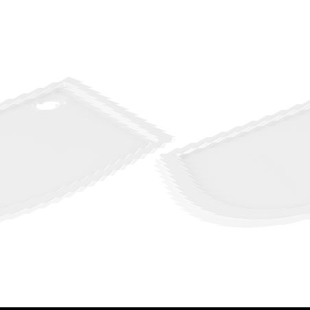 Mexen Flow pusapvalė plona dušo padėklas 80 x 80 cm, baltas blizgus - 46Q108080