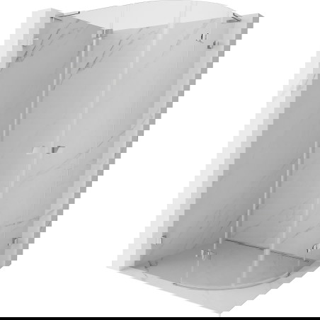 Mexen Lunar L pusapvalė dušo kabina varstoma kairė 100 x 90 cm, skaidri, chromuota - 833L-100L-090P-01-00