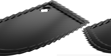 Mexen Flow pusapvalis plonas dušo padėklas 100 x 100 cm, juodas matinis - 46Q701010