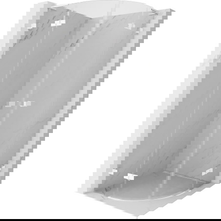 Mexen Lunar L dušas kabina pusapvalė atidaroma 100 x 100 cm, skaidri, balta - 833L-100L-100P-20-00